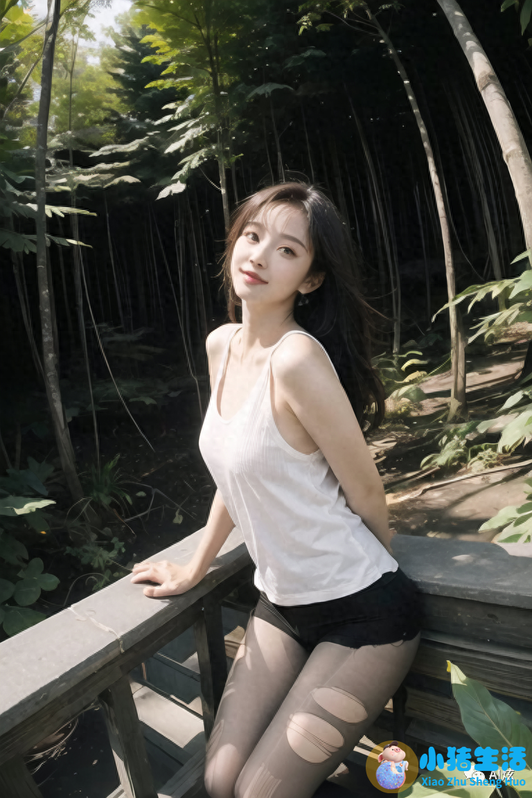 AI写真 | 林间黑丝美女