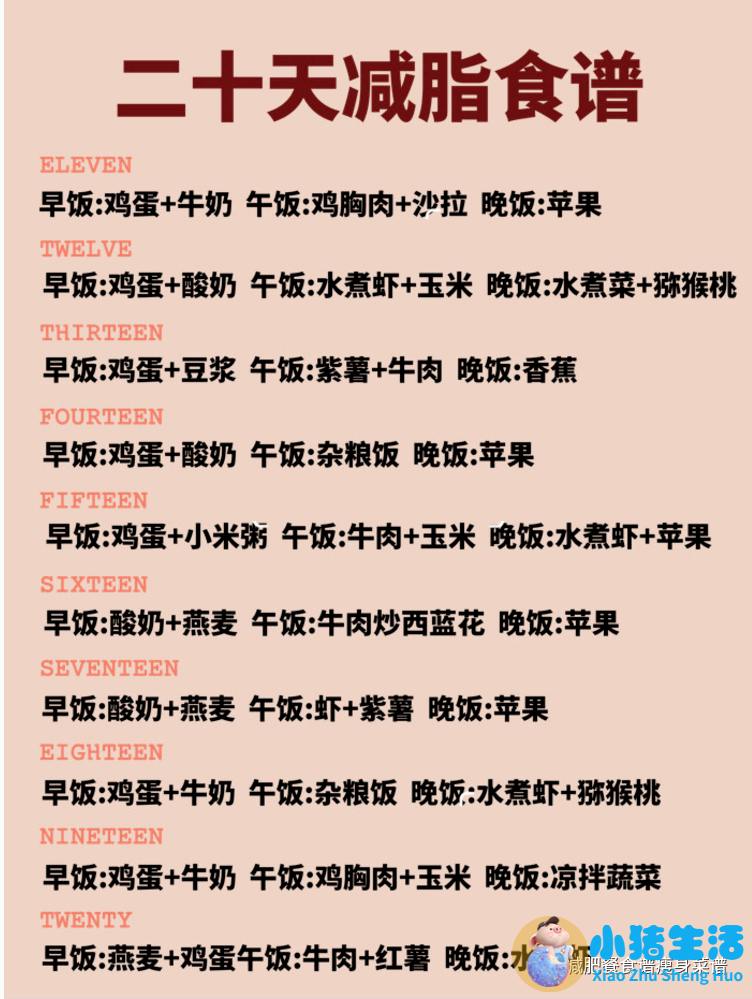 科学减肥健康食谱